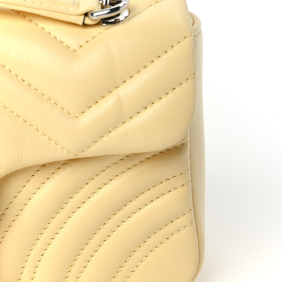 Gucci Lambskin Matelasse Small GG Marmont Shoulder Bag  Yellow Image 6