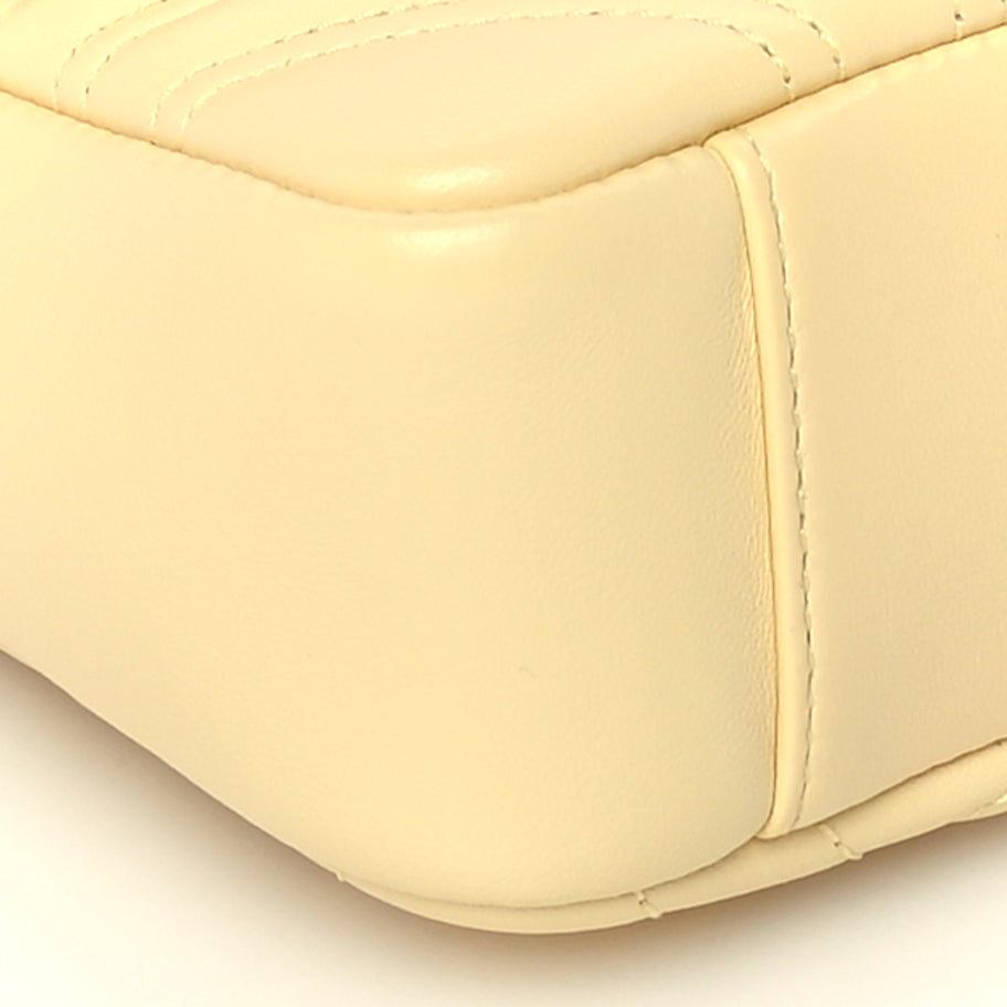 Gucci Lambskin Matelasse Small GG Marmont Shoulder Bag  Yellow Image 7