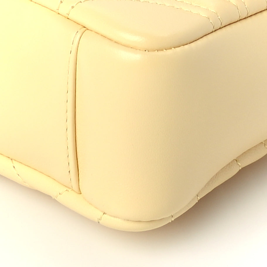 Gucci Lambskin Matelasse Small GG Marmont Shoulder Bag  Yellow Image 8