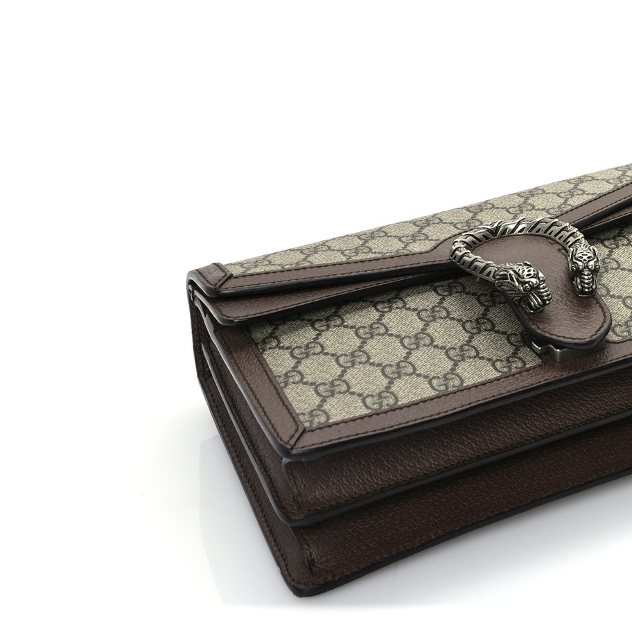 Gucci GG Supreme Monogram Textured Dollar Calfskin Top Handle Dionysus Shoulder Bag Beige Ebony New Acero Image 3