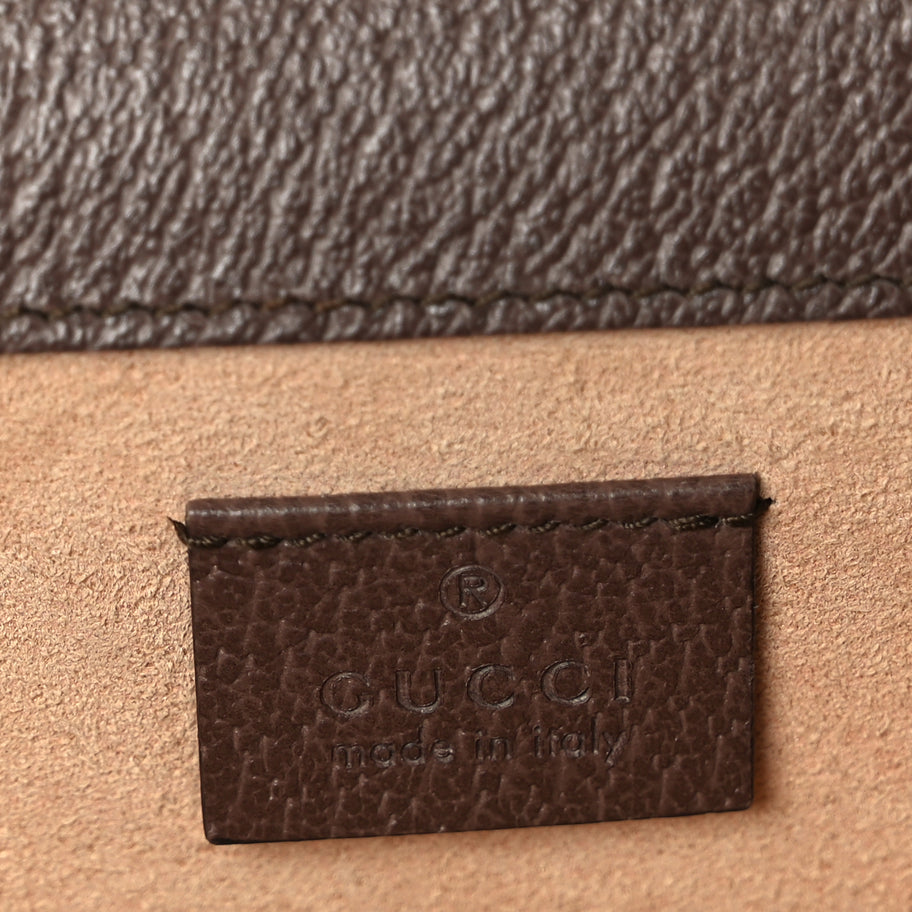 Gucci GG Supreme Monogram Textured Dollar Calfskin Top Handle Dionysus Shoulder Bag Beige Ebony New Acero Image 5