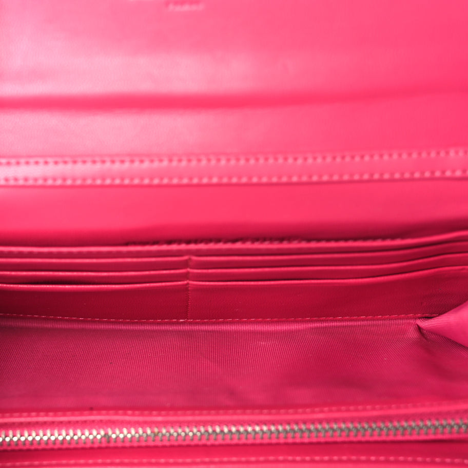 Christian Dior Patent Cannage Rendez-vous Chain Wallet Fuchsia Image 4