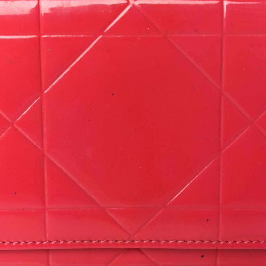 Christian Dior Patent Cannage Rendez-vous Chain Wallet Fuchsia Image 6