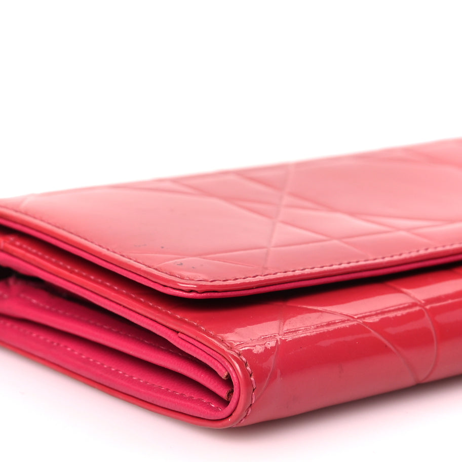 Christian Dior Patent Cannage Rendez-vous Chain Wallet Fuchsia Image 7