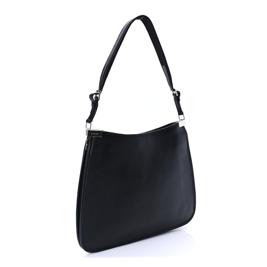Gucci Calfskin Horsebit Slim Shoulder Bag Black Image 2