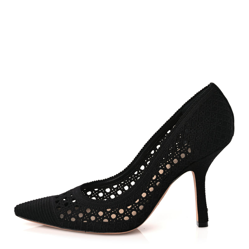 Christian Dior Mesh Cotton Cannage Dior Capture 100mm Pumps 39 Black