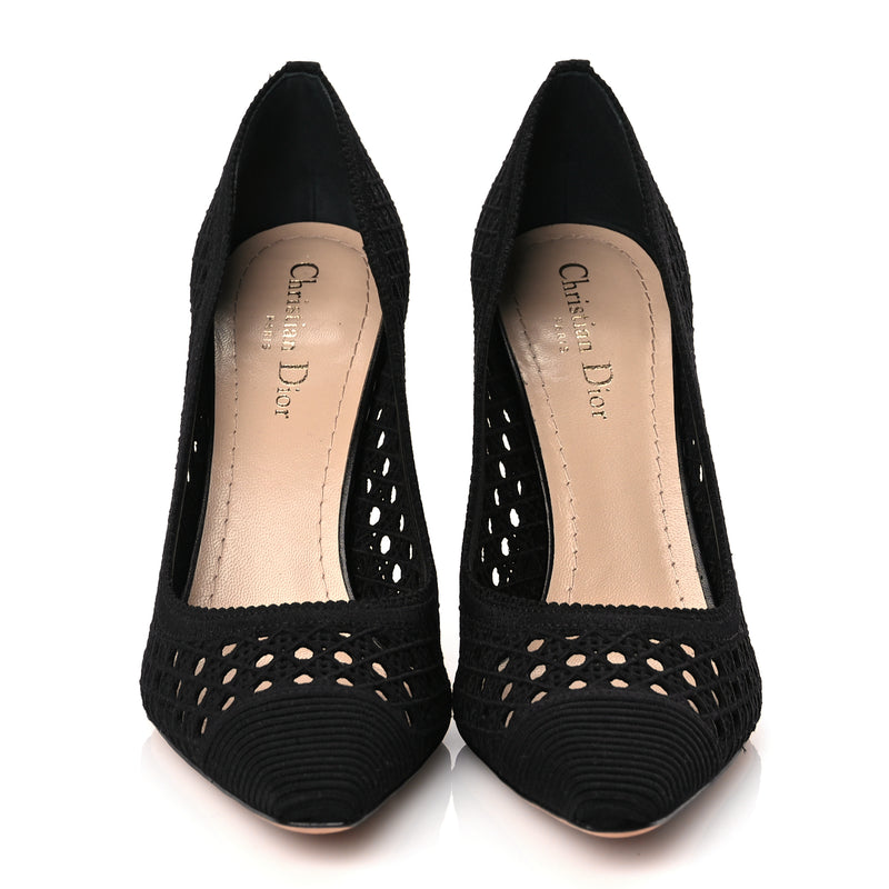  Christian Dior Mesh Cotton Cannage Dior Capture 100mm Pumps 39 Black