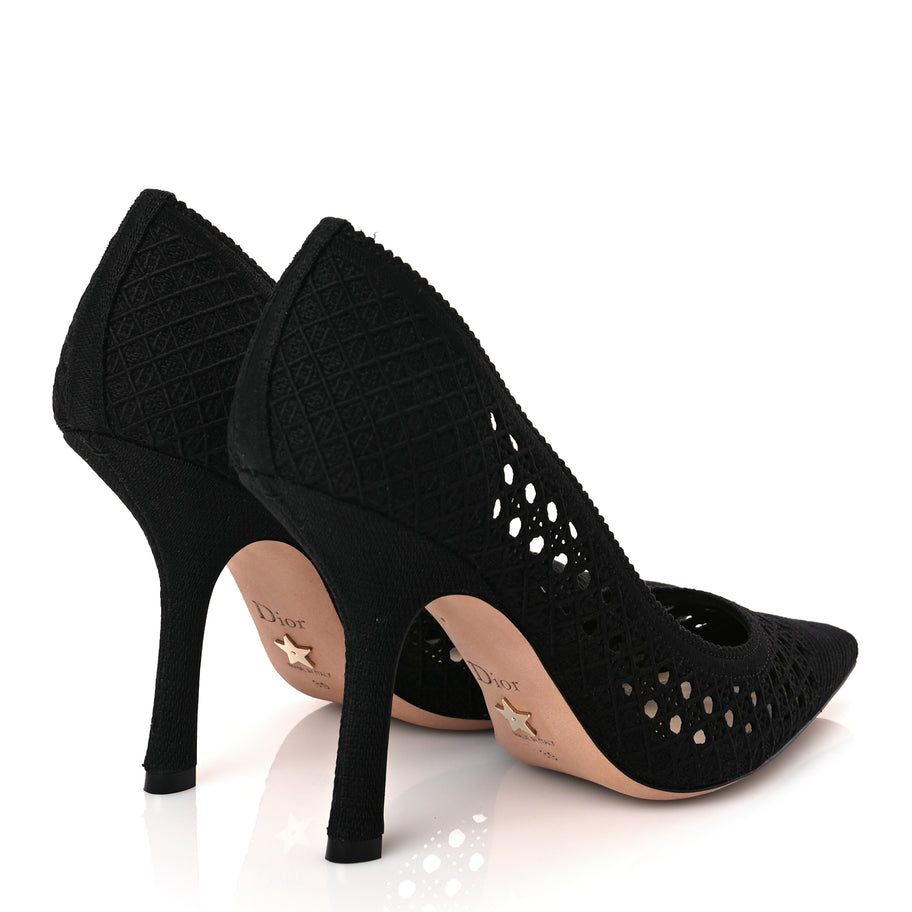 Christian Dior Mesh Cotton Cannage Dior Capture 100mm Pumps 39 Black Image 4