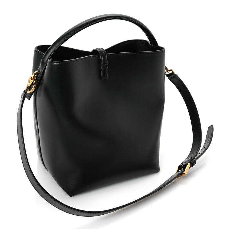  Saint Laurent Shiny Calfskin Le 37 Small Bucket Bag  Black