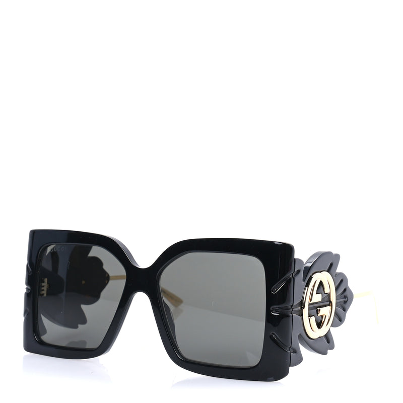 Gucci Acetate Square Frame Wing Sunglasses GG0535S  Black