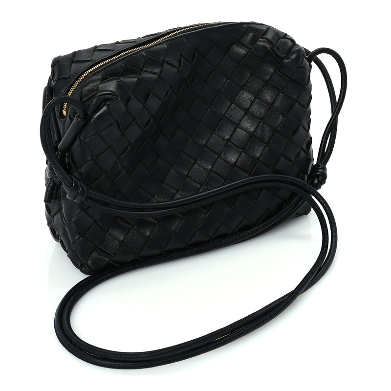  Bottega Veneta Nappa Intrecciato Medium Loop Camera Bag Black