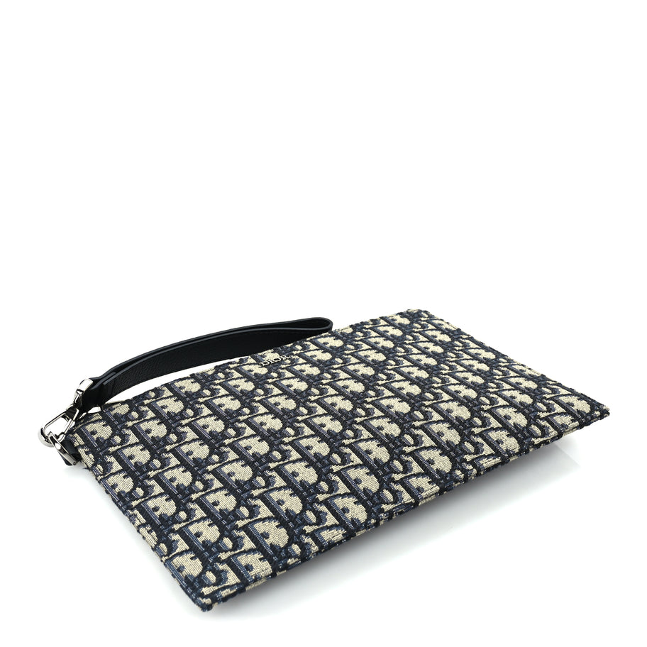 Christian Dior Oblique Pouch Wristlet Blue Blue Image 5