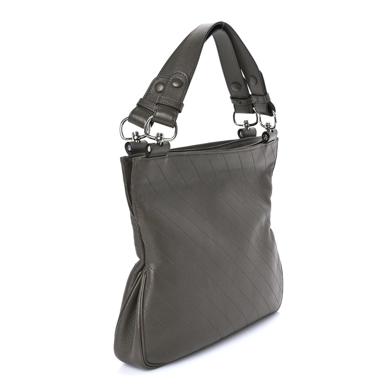  Gucci Sakai Be Green Calfskin Diagonal Stitched Small Blondie Tote Craclet Brown Craclet Brown