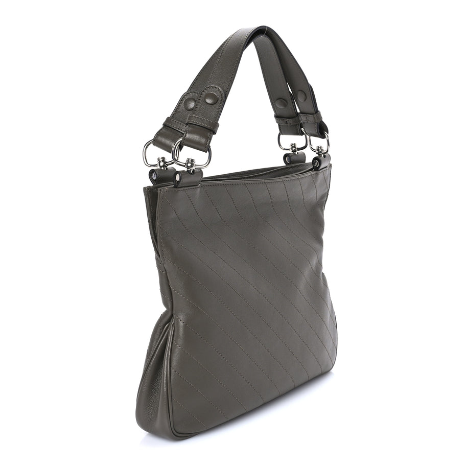 Gucci Sakai Be Green Calfskin Diagonal Stitched Small Blondie Tote Craclet Brown Craclet Brown Image 2