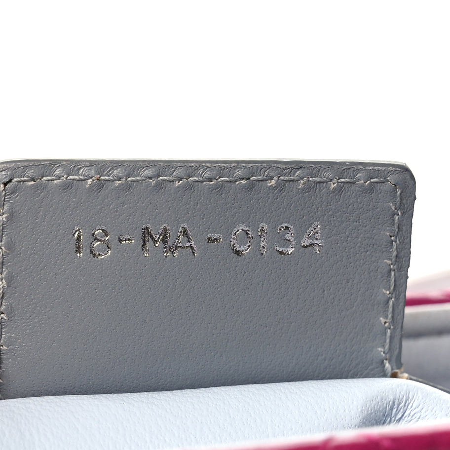 Christian Dior Lambskin Cannage Medium Tri-Color Lady Dior Fuchsia Grey Light Blue Image 6