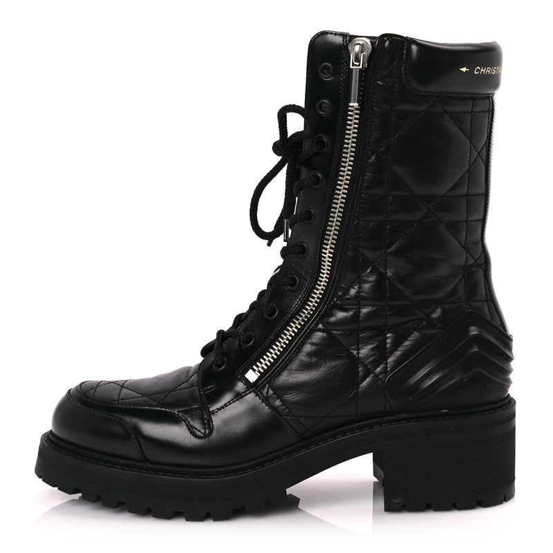  Christian Dior Calfskin Cannage D-Leader Ankle Boot 41 Black