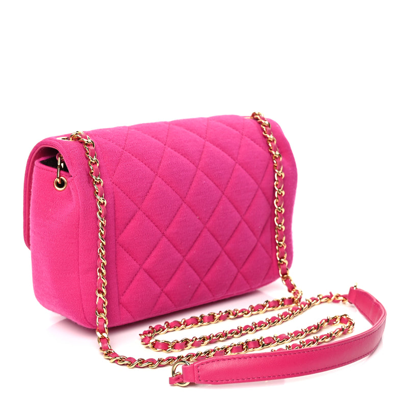  Chanel Jersey Quilted Mini Chic With Me Flap Pink