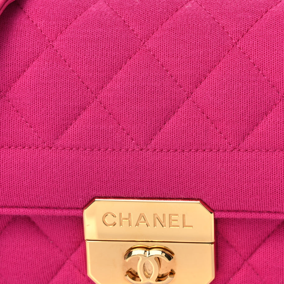 Chanel Jersey Quilted Mini Chic With Me Flap Pink Image 9