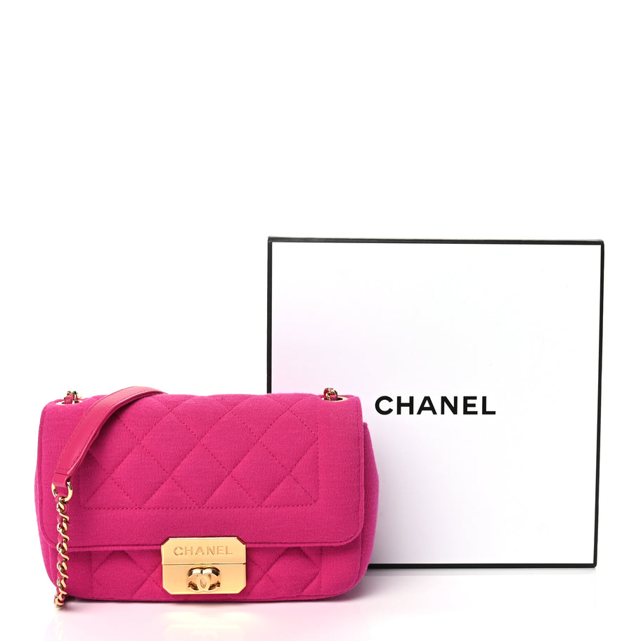 Chanel Jersey Quilted Mini Chic With Me Flap Pink Image 14