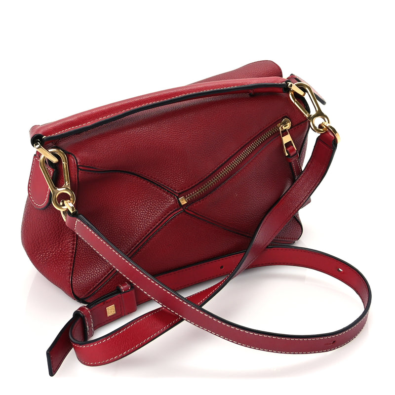  TEST Loewe Calfskin Small Puzzle Bag  Rouge