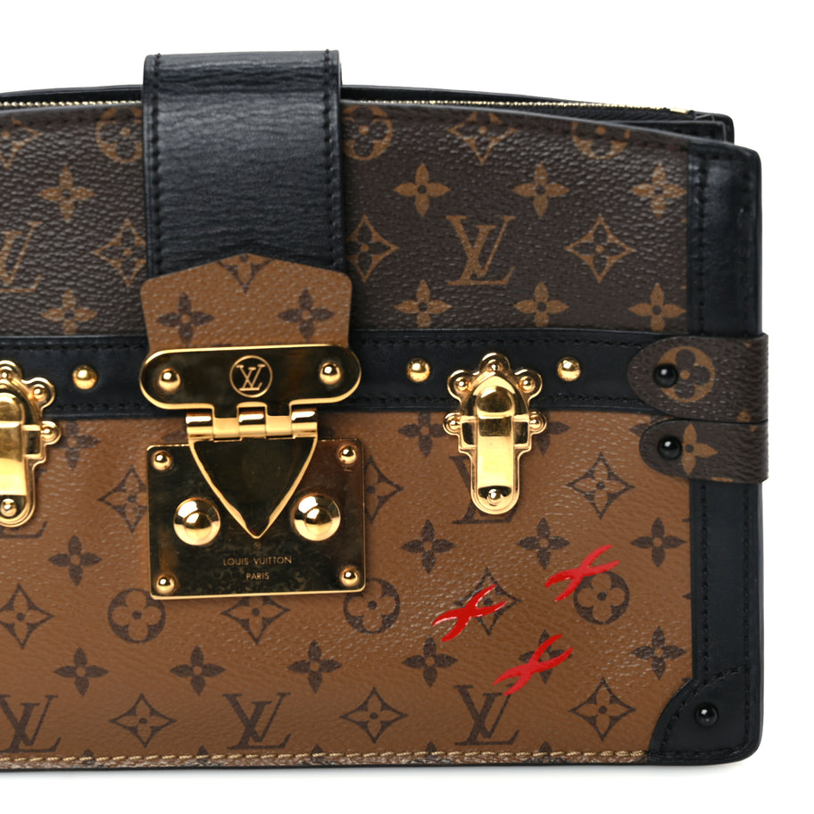 Louis Vuitton Reverse Monogram Trunk Clutch Black Image 6