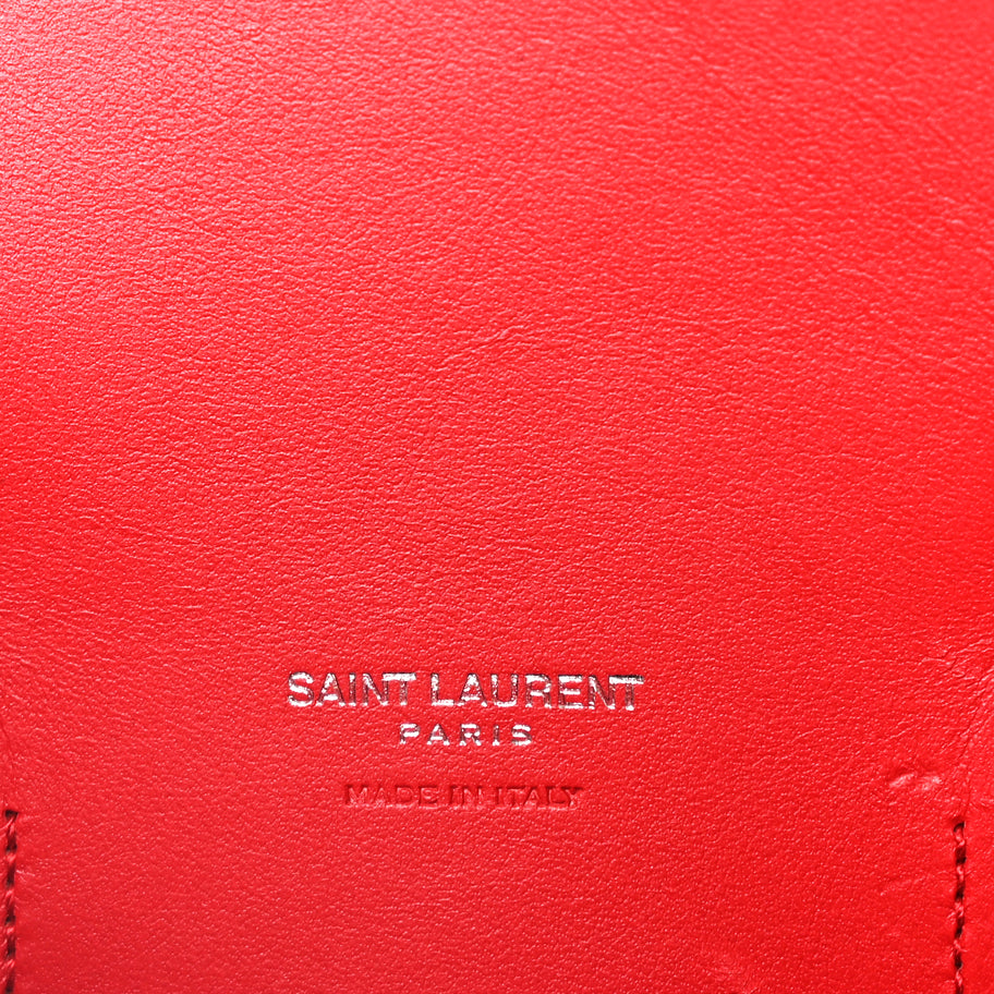 Saint Laurent Grained Calfskin Small Sac De Jour Lipstick Red Image 5