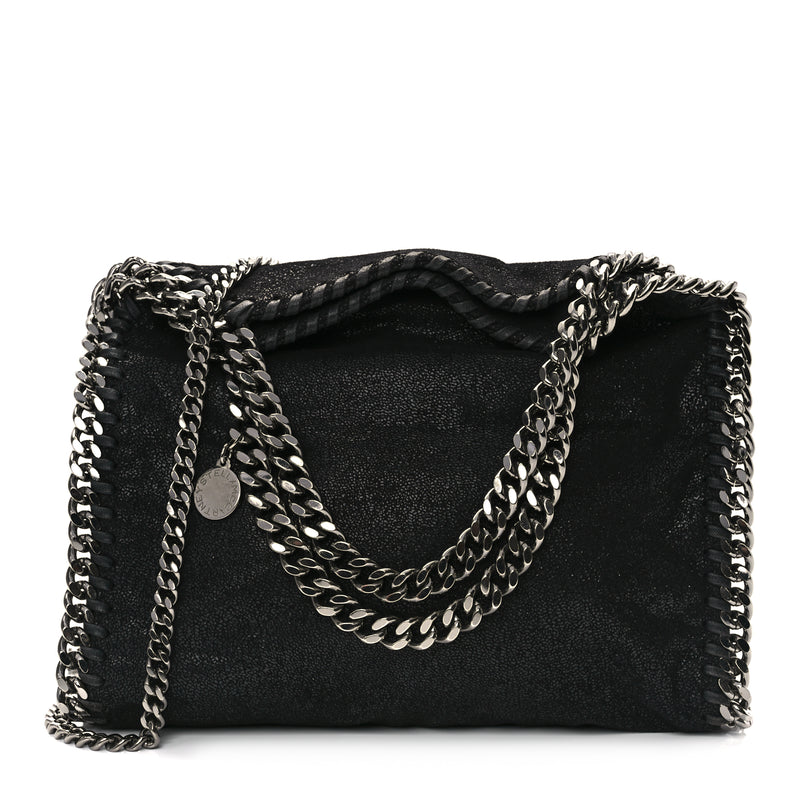  Stella McCartney Shaggy Deer Mini Falabella Fold Over Tote Black