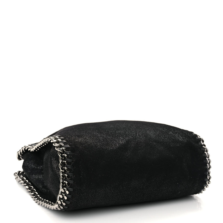 Stella McCartney Shaggy Deer Mini Falabella Fold Over Tote Black Image 3