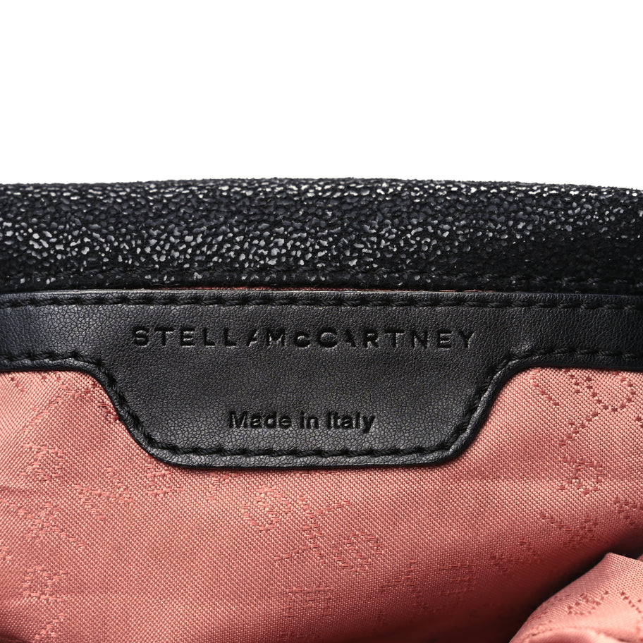 Stella McCartney Shaggy Deer Mini Falabella Fold Over Tote Black Image 5
