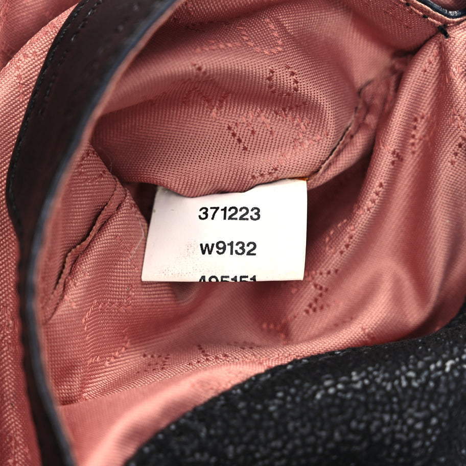 Stella McCartney Shaggy Deer Mini Falabella Fold Over Tote Black Image 6