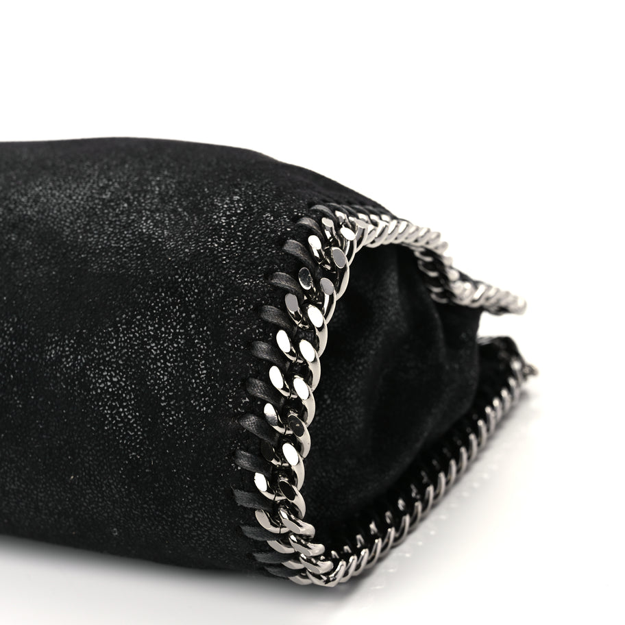 Stella McCartney Shaggy Deer Mini Falabella Fold Over Tote Black Image 10