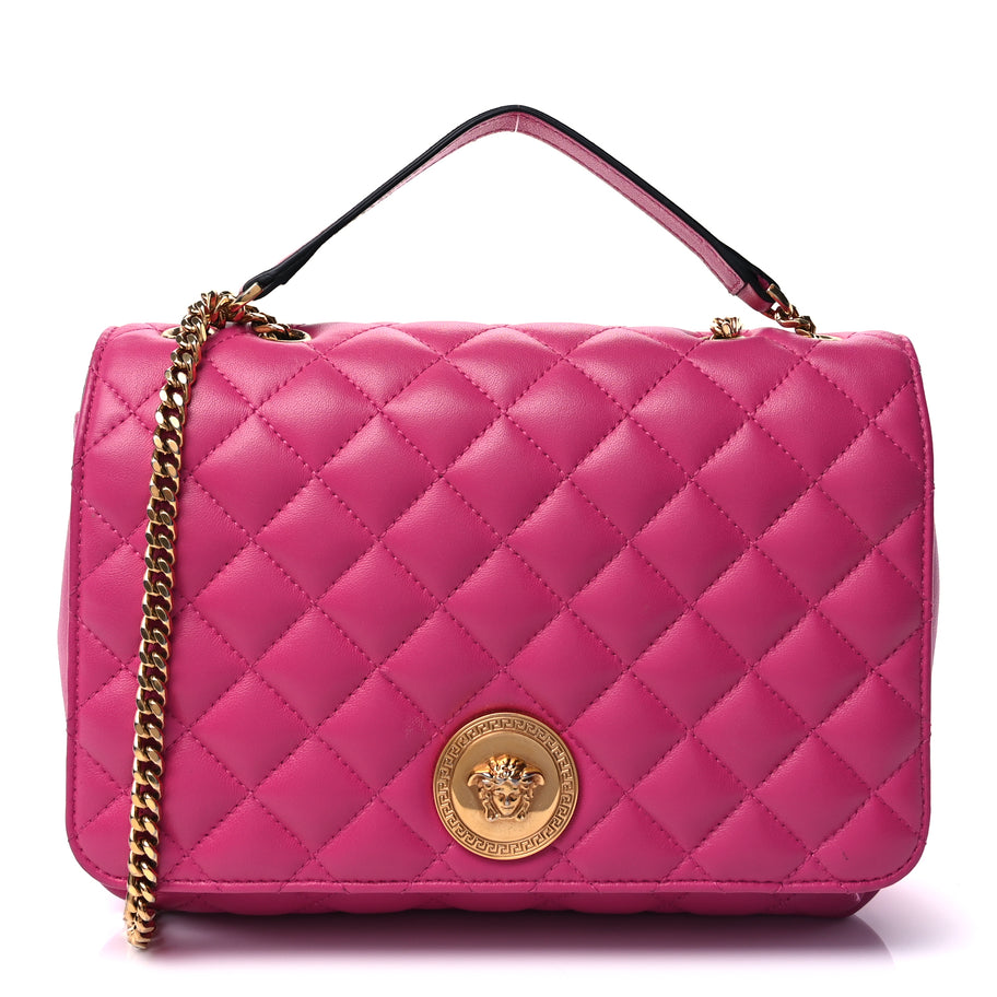 Versace Nappa Quilted Medusa Chain Crossbody  Pink Image 1