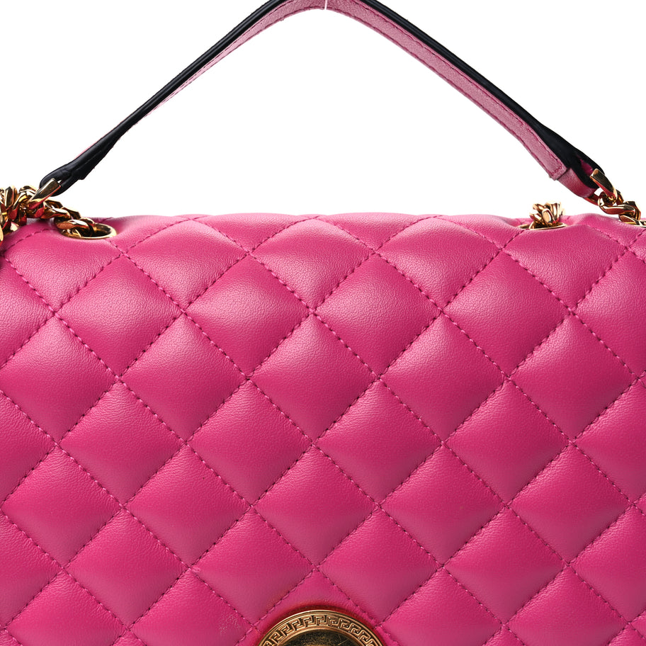 Versace Nappa Quilted Medusa Chain Crossbody  Pink Image 6