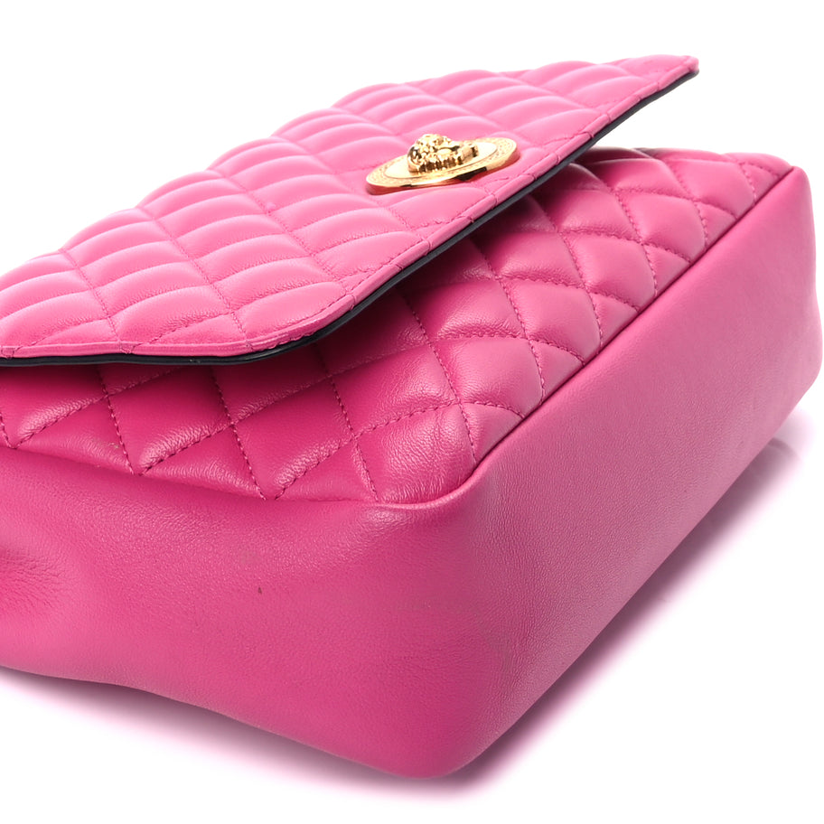 Versace Nappa Quilted Medusa Chain Crossbody  Pink Image 7