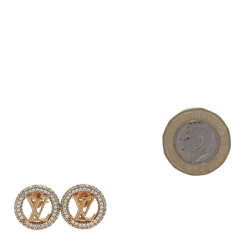  Louis Vuitton Metal Crystal Louise By Night Earrings Gold