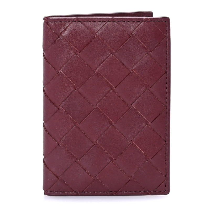  Bottega Veneta Nappa Maxi Intrecciato Bi-Fold Card Holder  Barolo