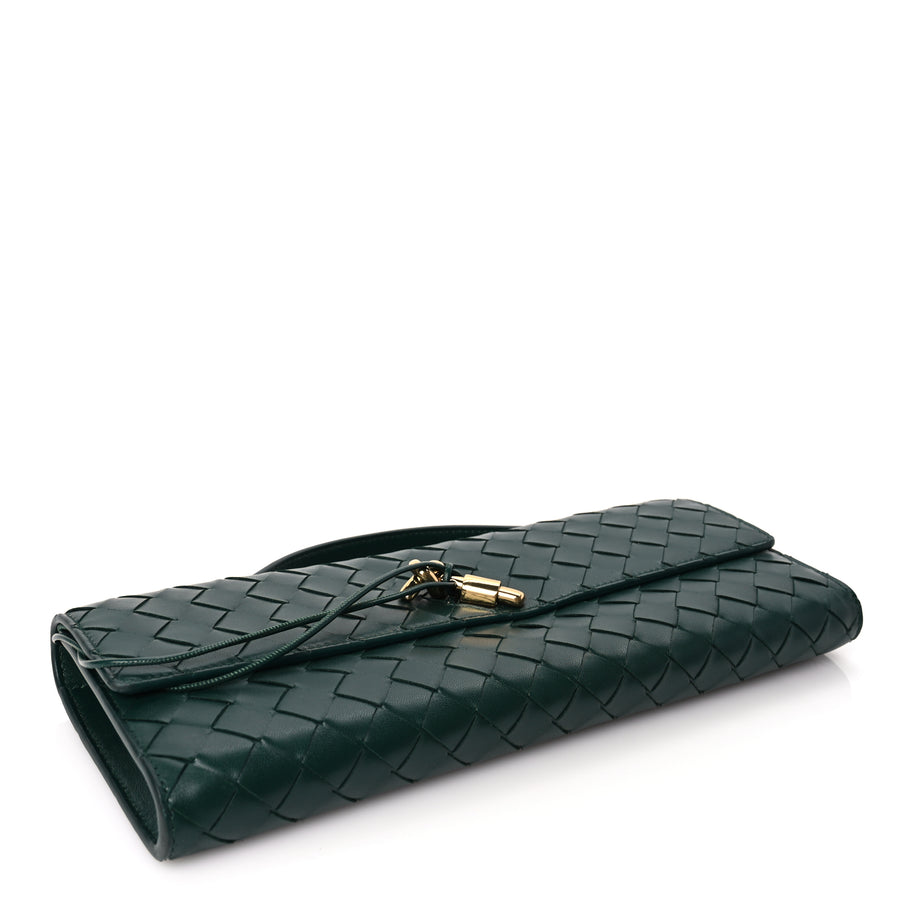 Bottega Veneta  Nappa Intrecciato Long Andiamo Top Handle Clutch Emerald Green Image 4