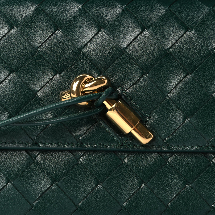 Bottega Veneta  Nappa Intrecciato Long Andiamo Top Handle Clutch Emerald Green Image 7