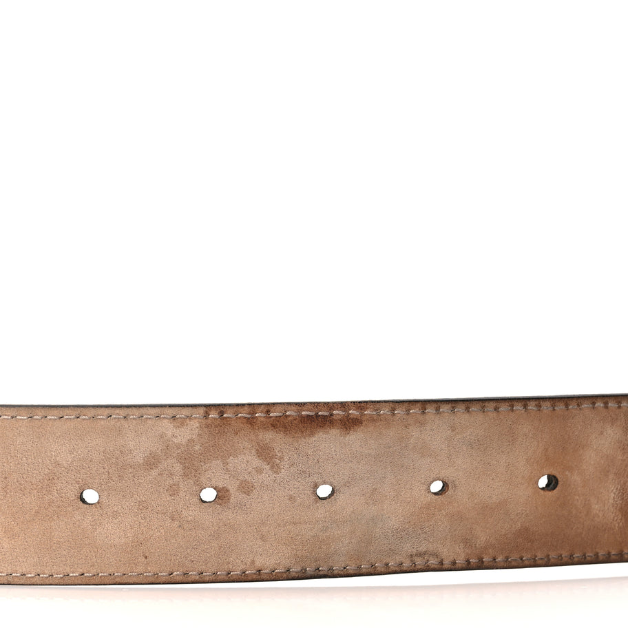 Gucci GG Supreme Monogram Selleria Calfskin Interlocking G 40mm Belt 75 30 Beige Ebony Cocoa Image 4