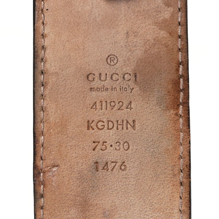 Gucci GG Supreme Monogram Selleria Calfskin Interlocking G 40mm Belt 75 30 Beige Ebony Cocoa Image 5