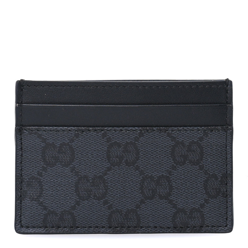 Gucci GG Supreme Monogram Card Holder  Black Grey