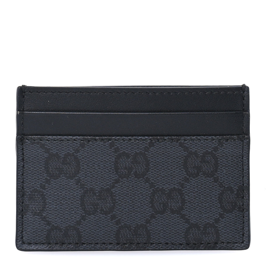 Gucci GG Supreme Monogram Card Holder  Black Grey Image 1