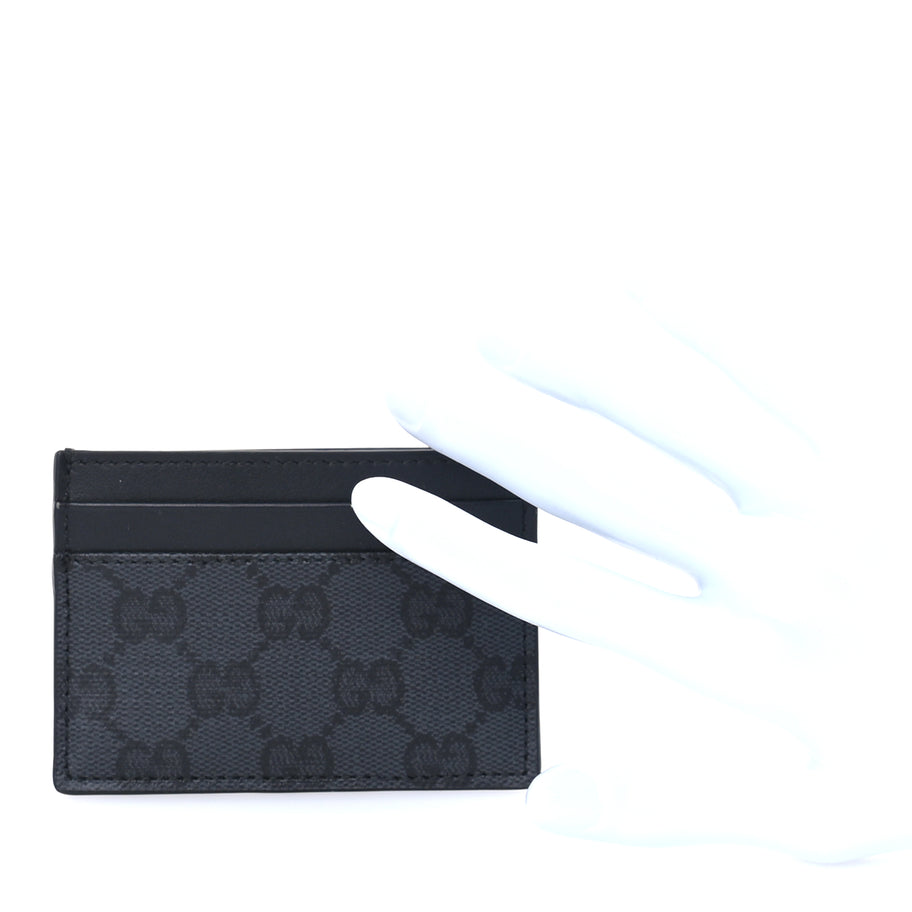 Gucci GG Supreme Monogram Card Holder  Black Grey Image 2