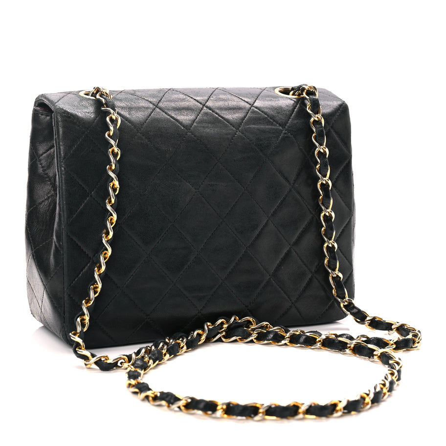 Chanel Lambskin Quilted Small Single Flap Black Black Image 2