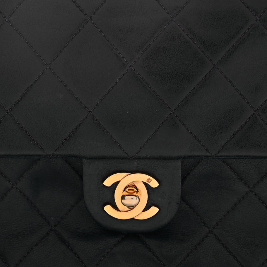 Chanel Lambskin Quilted Small Single Flap Black Black Image 7