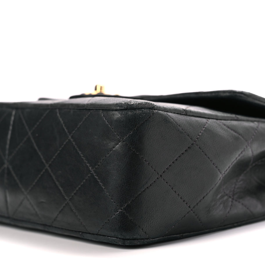 Chanel Lambskin Quilted Small Single Flap Black Black Image 9