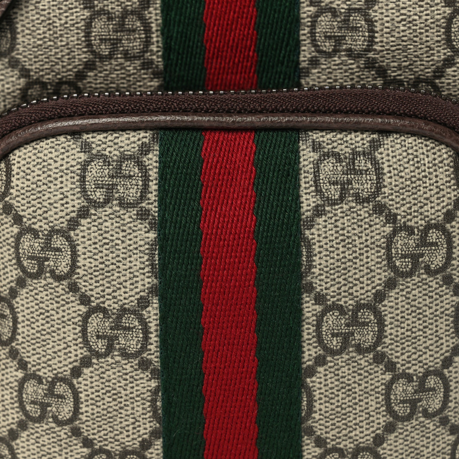 Gucci GG Supreme Monogram Web Mini Ophidia Double Zip Messenger Bag Beige New Acero Image 6
