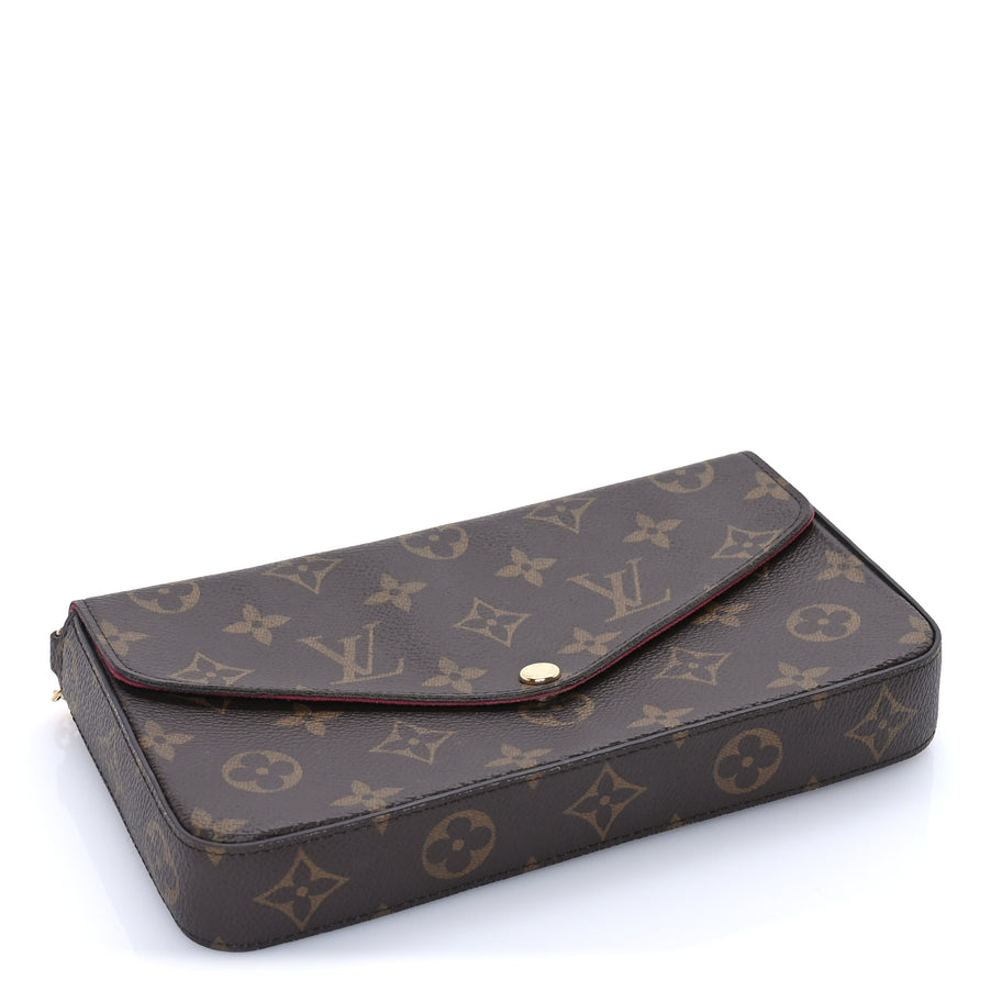 Louis Vuitton Monogram Pochette Felicie Chain Wallet  Fuchsia Image 3