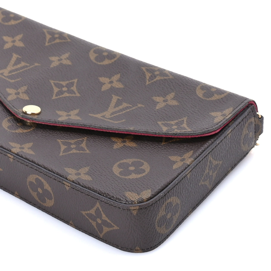 Louis Vuitton Monogram Pochette Felicie Chain Wallet  Fuchsia Image 7