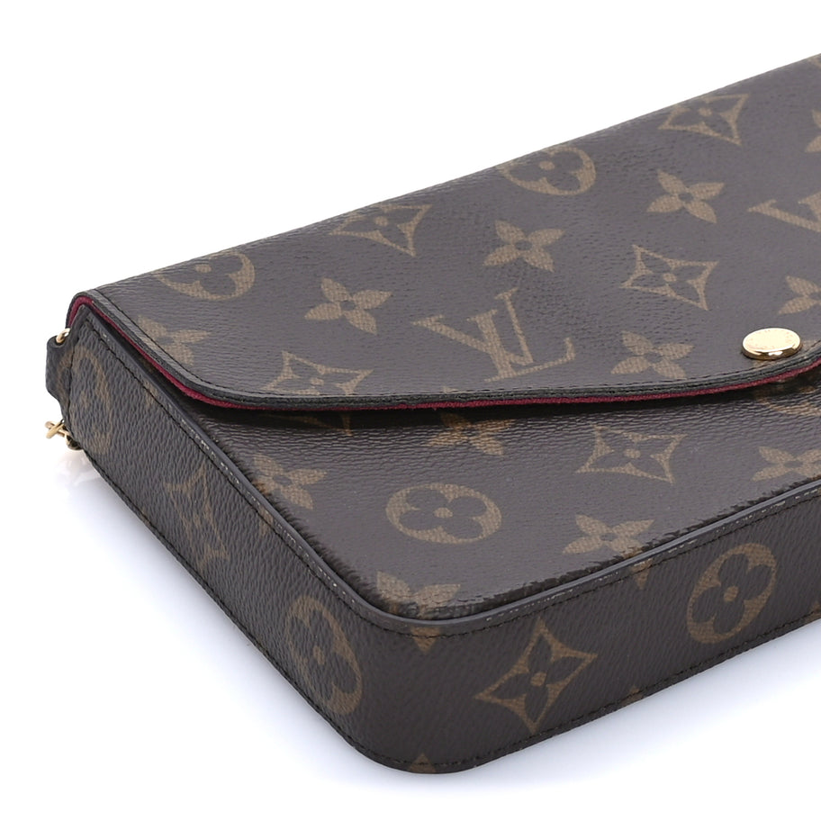 Louis Vuitton Monogram Pochette Felicie Chain Wallet  Fuchsia Image 8